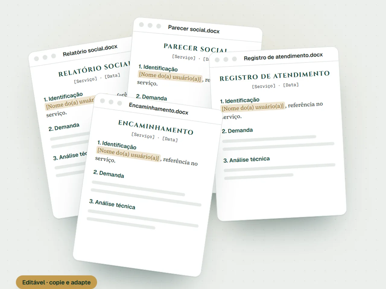 Ilustração do Pack de Modelos Prontos Editáveis