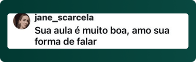 Depoimento de aluna: Aula maravilhosa