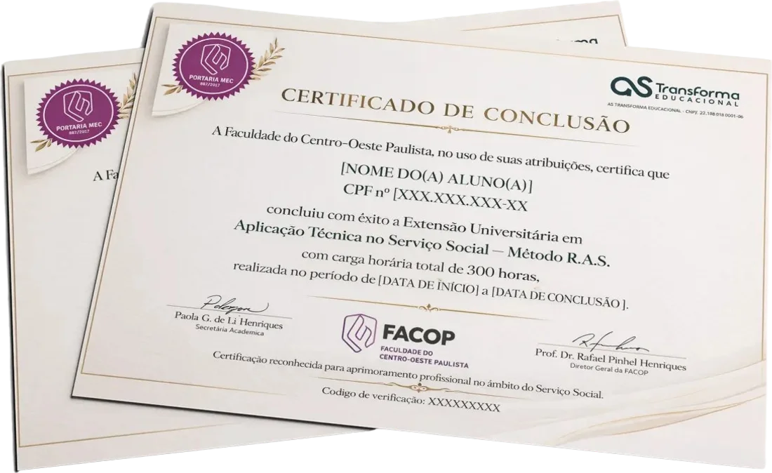 Modelo do certificado de conclusão da extensão universitária