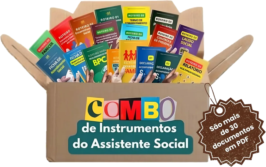 Combo de Instrumentos do Assistente Social, com mais de 30 documentos em PDF