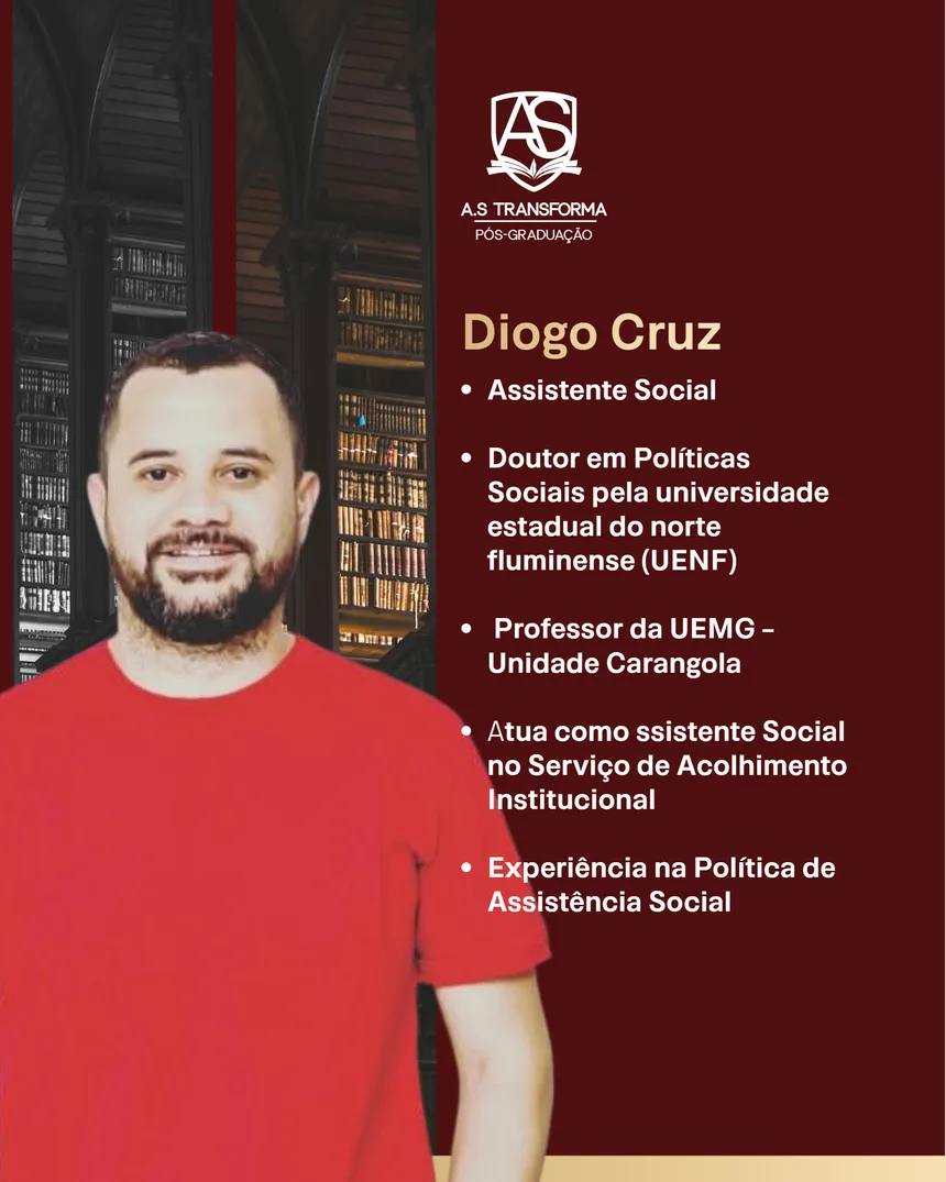 Professor Diogo Cruz, doutor em Políticas Sociais e professor da UEMG
