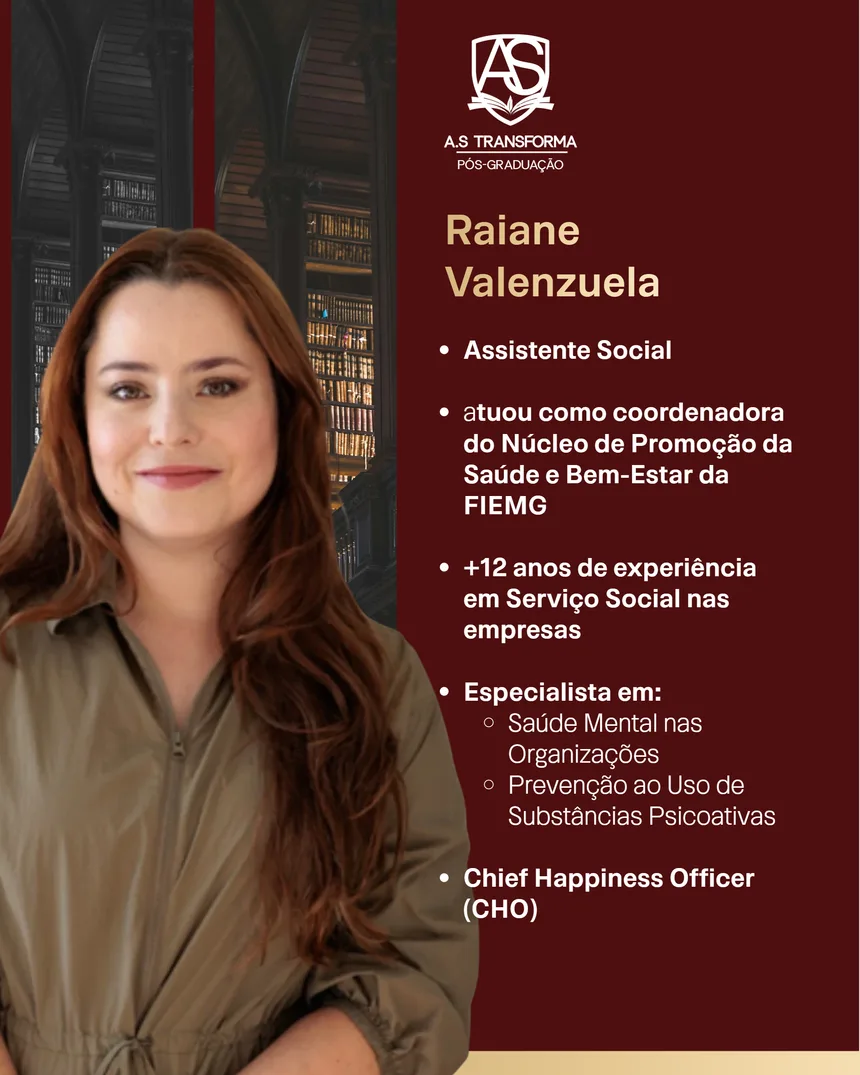 Professora Raiane Valenzuela, especialista em saúde mental nas organizações