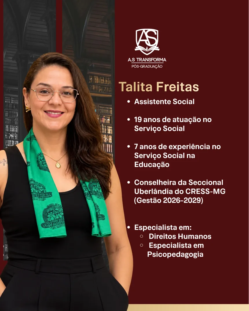 Professora Talita Silveira Freitas, especialista em Direitos Humanos e Serviço Social na Educação