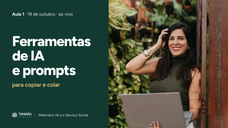 Capa da aula 1 do Webinário IA e o Serviço Social